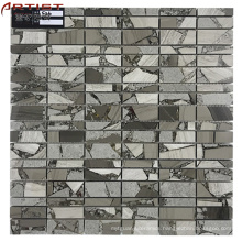 high quality hexagon water jet marble mosaic tile light wood grain grey marble hexagon mosaic